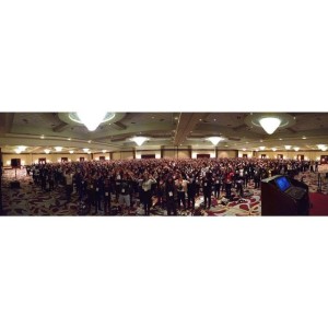 SLDC attendees make the Hands up Don't Shoot gesture- a symbolic gesture of the 2015 movement Credit: Facebook