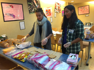 Students Making Sandwiches for the Bowery Mission 