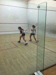 The Varsity Squash girls competing against Brearley Credit: The Hewitt Twitter