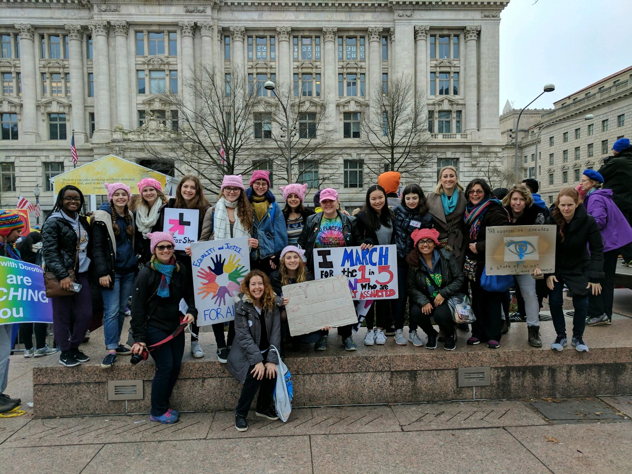 Hewitt Students and Faculty at the Women's March