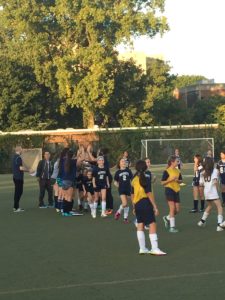 Credit: Hewitt Atheltics Twitter Page Student athletes at soccer practice 